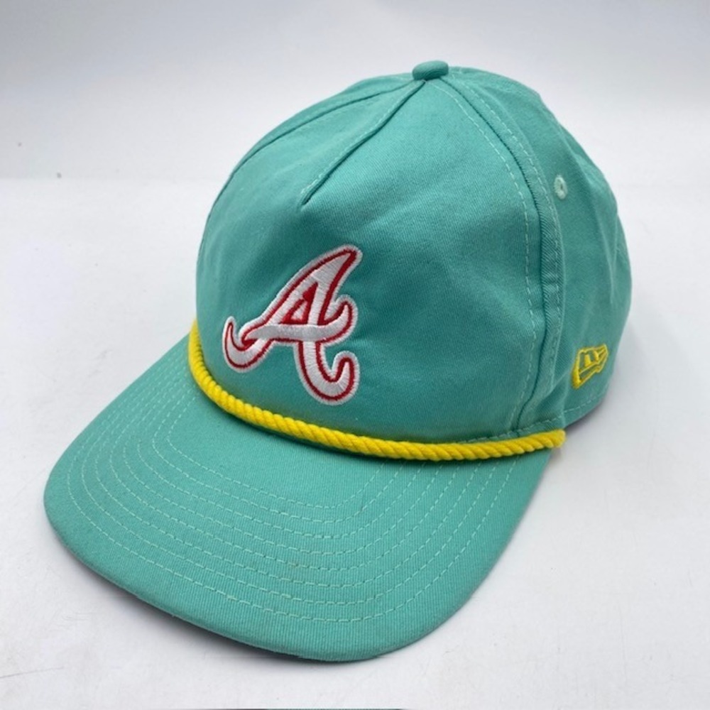ATLANTA BRAVES New Era Cooperstown Hat Mens OSFM Teal Rope Snapback MLB Baseball